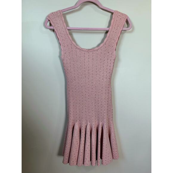 NEW NWT LoveShackFancy Maryanne Knit Mini Dress Pink Size XS - Picture 4 of 6